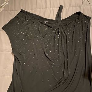 Black one side cold shoulder blouse